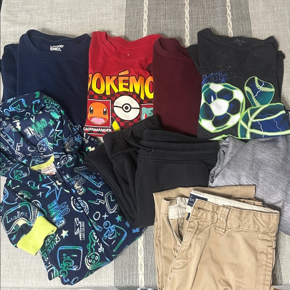 Boys 8/10 bundle long sleeve shirts and pants pajamas thermal sweatpants